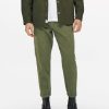 Herre Only u0026 Sons Bukser | Avi Beam Chino Twill Pants - Olive Night