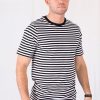 Herre TeeShoppen T-Shirts | Norregade Stripe - Sort-Hvid