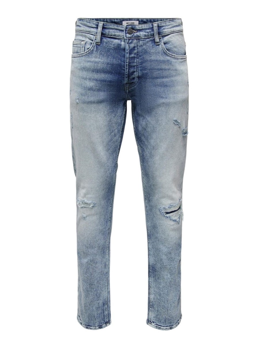 Herre Only u0026 Sons Jeans | Weft Reg Bla Jeans - Blue Denim