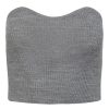 Dame PIECES T-Shirts & Toppe | Angie Knit Tube Top - Light Grey Melange