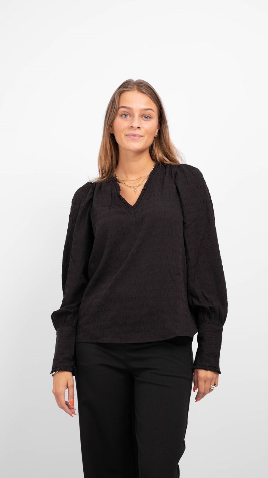 Dame Vero Moda Skjorter & Bluser | Melba Bluse - Sort