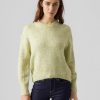 Dame Vero Moda Strik | Cally O-Neck Pullover - Lemon Meringue