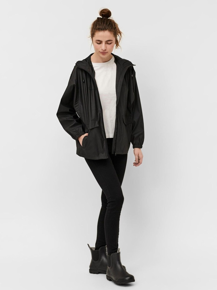 Dame Vero Moda Jakker & Frakker | Shady Holly Coated Jakke - Sort