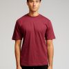 Herre TeeShoppen T-Shirts | Oversized T-Shirt - Bordeaux