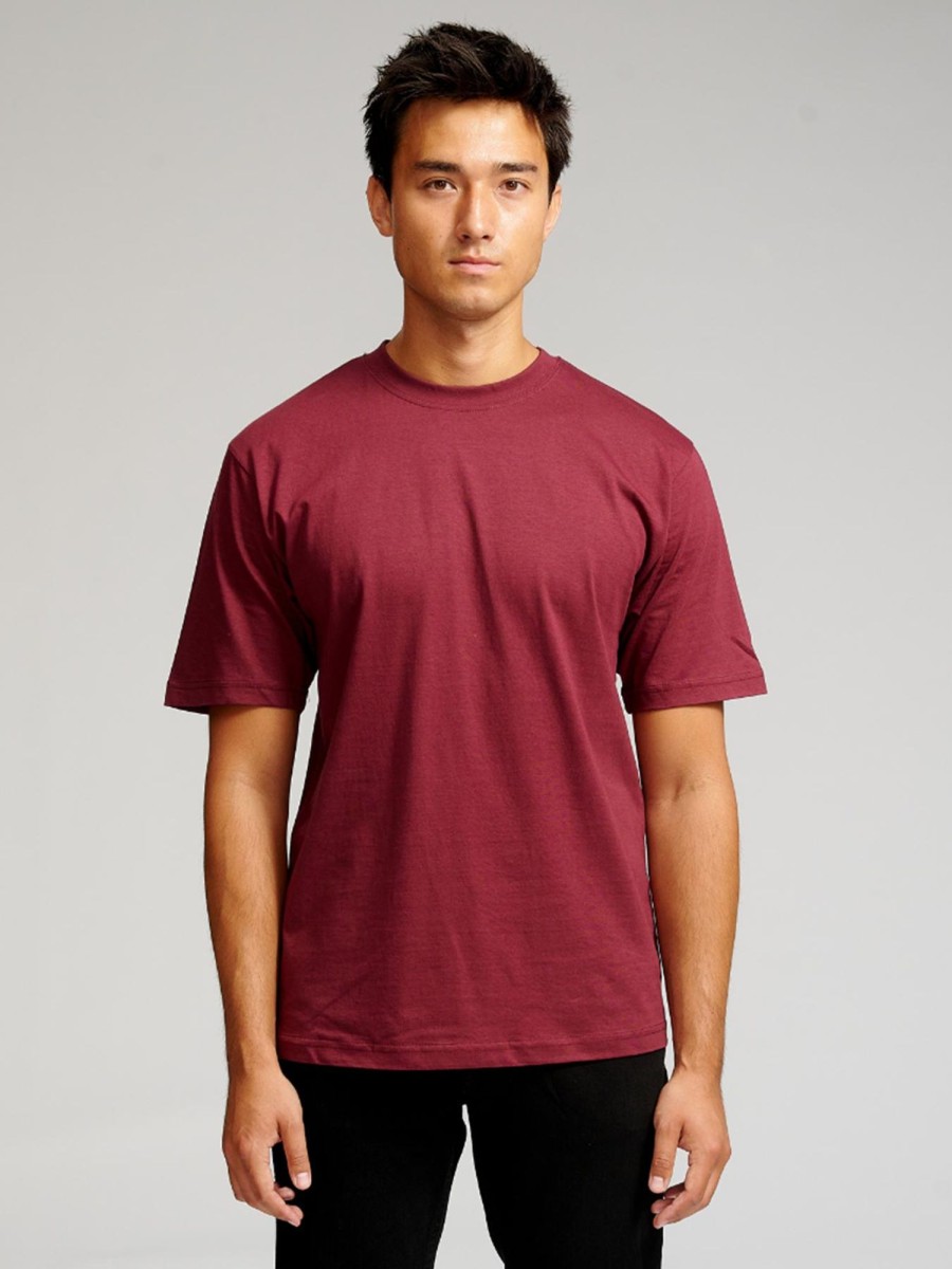 Herre TeeShoppen T-Shirts | Oversized T-Shirt - Bordeaux