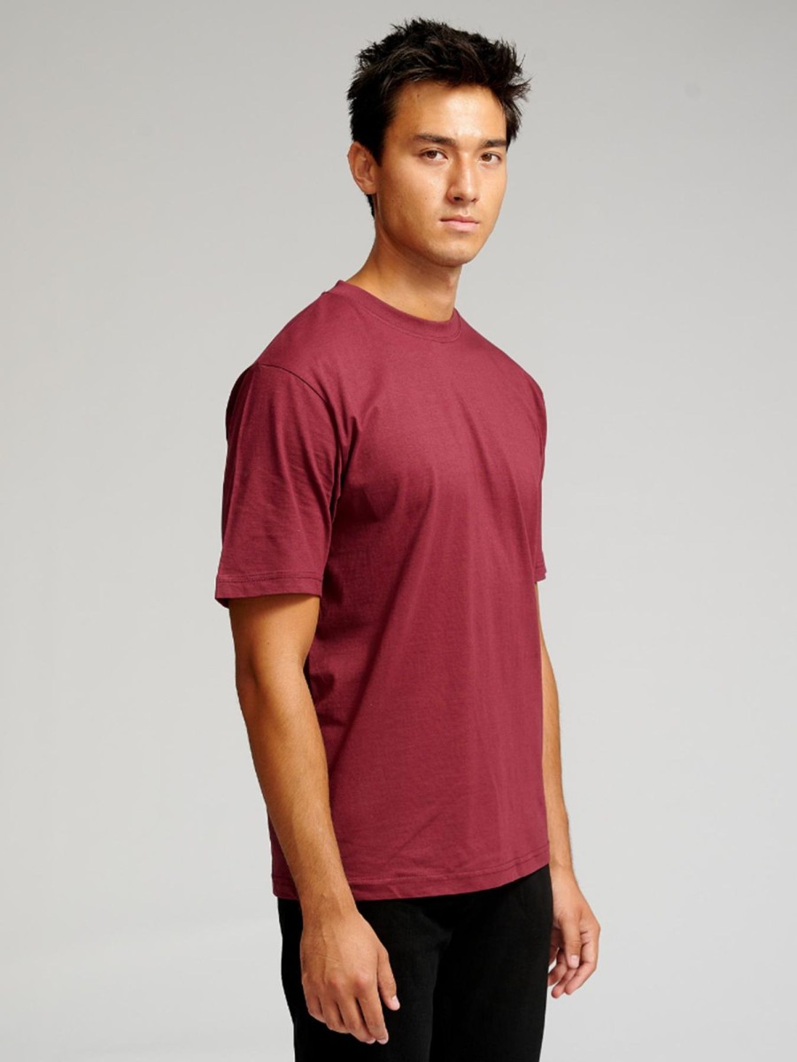 Herre TeeShoppen T-Shirts | Oversized T-Shirt - Bordeaux