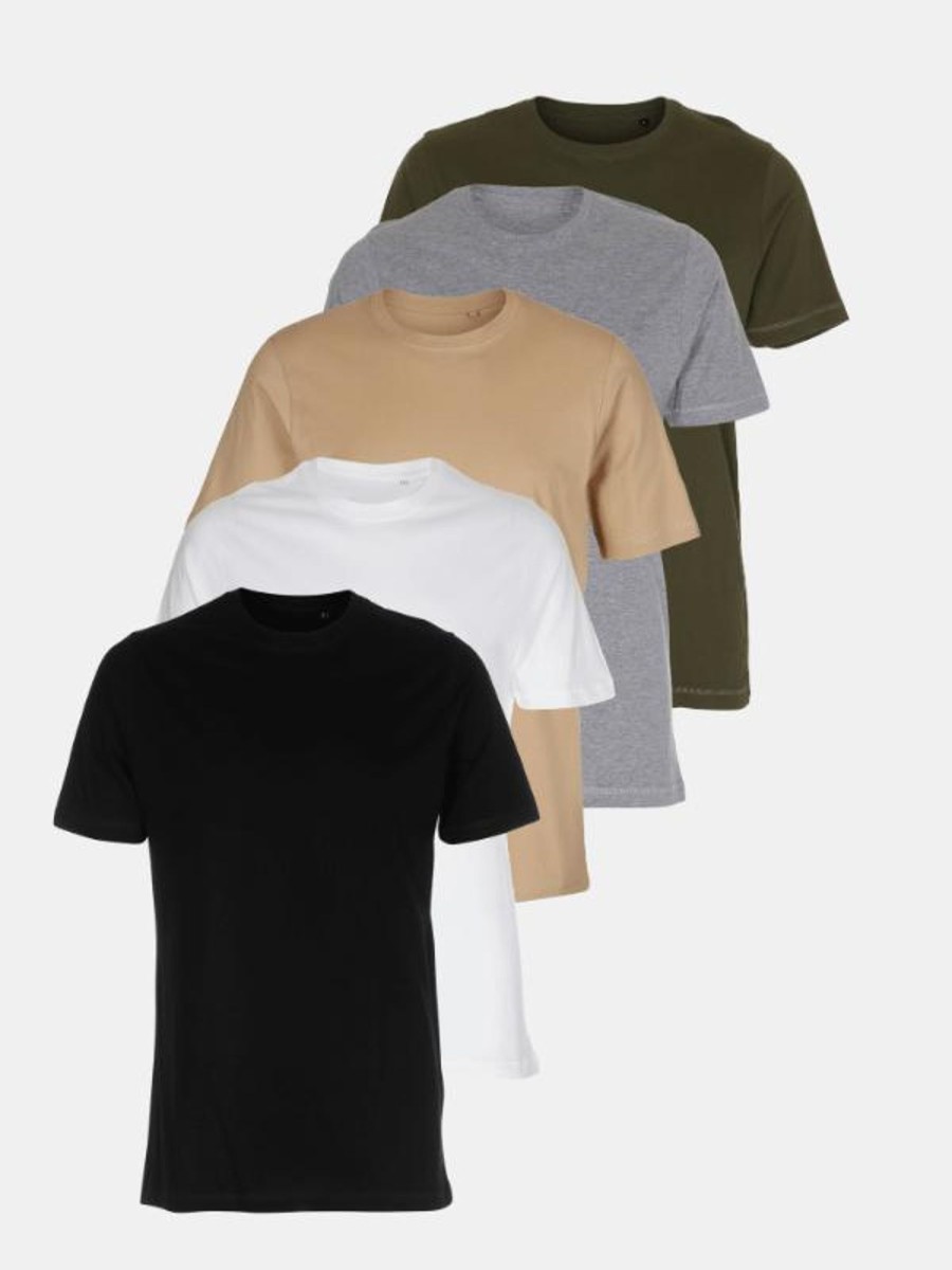 Herre TeeShoppen T-Shirts | Okologisk Basic T-Shirts - Pakketilbud (5 Stk.)