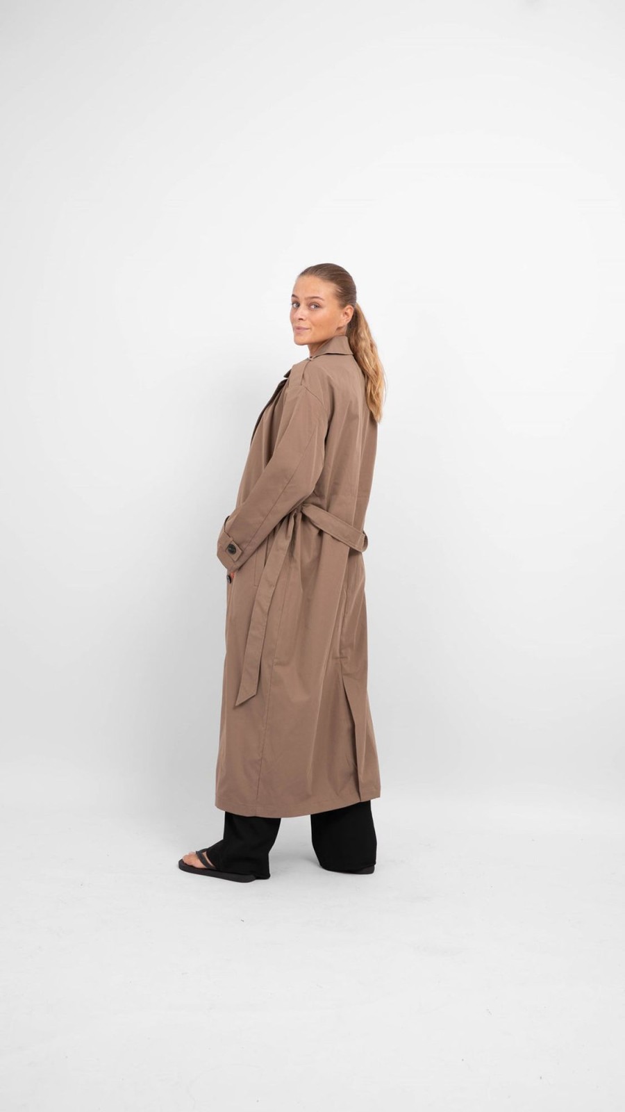 Dame ONLY Jakker & Frakker | Isabelle Long Trenchcoat - Walnut