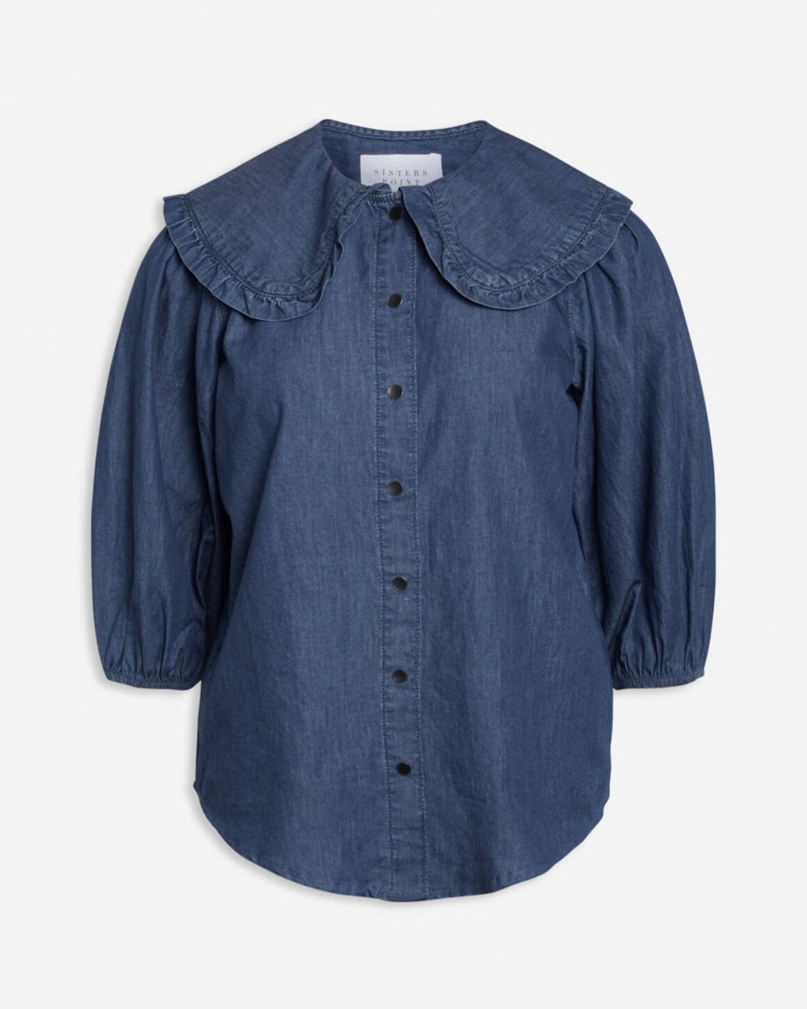 Dame Sisters Point Skjorter & Bluser | Ovia Skjorte - Denim Blue