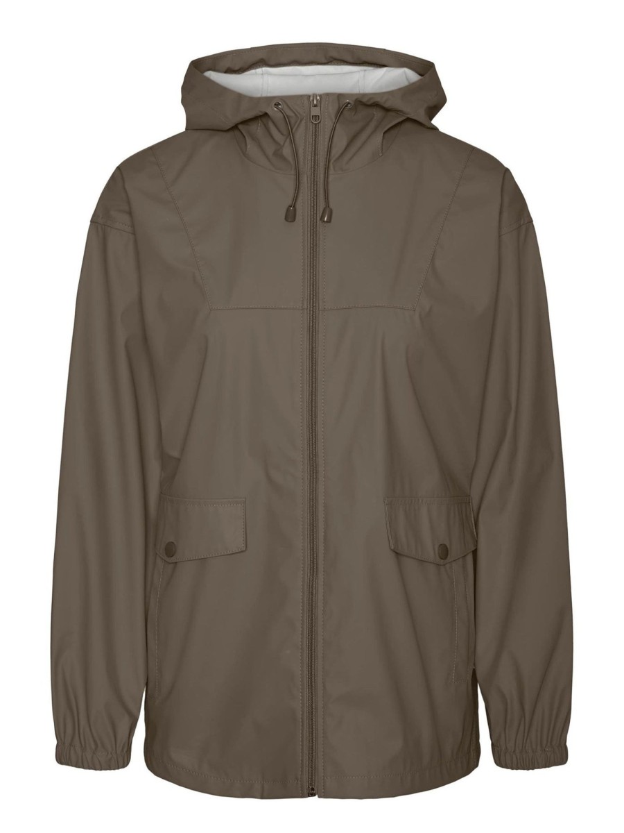 Dame Vero Moda Jakker & Frakker | Shady Holly Coated Jakke - Brun