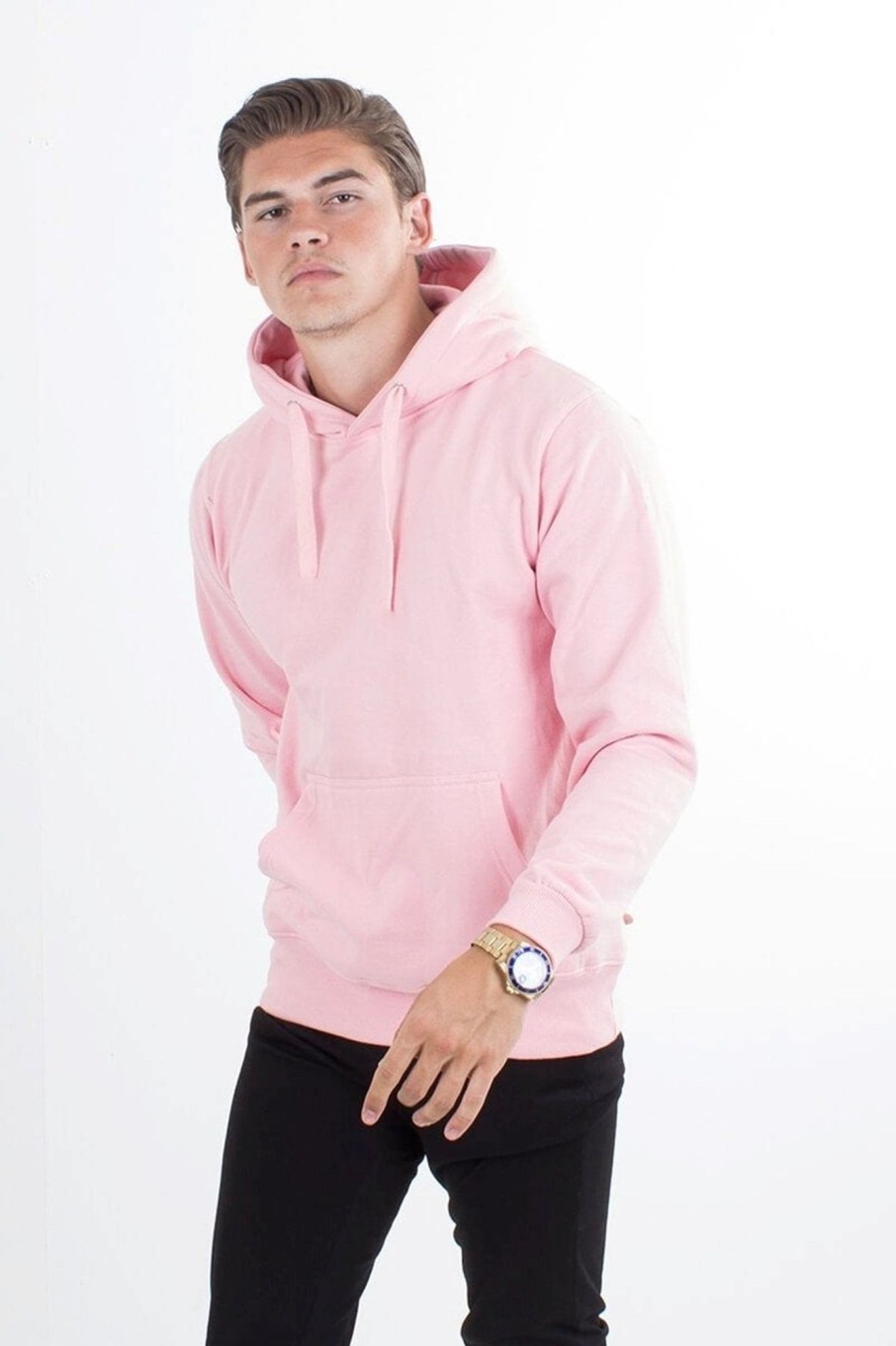 Herre TeeShoppen Trojer | Basic Hoodie - Lyserod