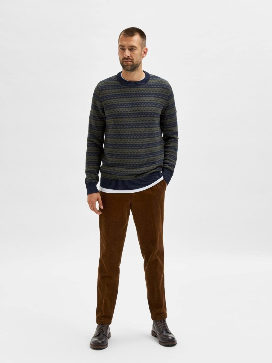 Herre Selected Homme Strik | Alfie Crew Neck - Forest Night