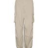 Dame Vero Moda Bukser | Emili Baggy Cargo Bukser - Oyster Gray