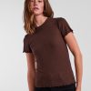 Dame PIECES T-Shirts & Toppe | Nicca O-Neck Top - Chicory Coffee