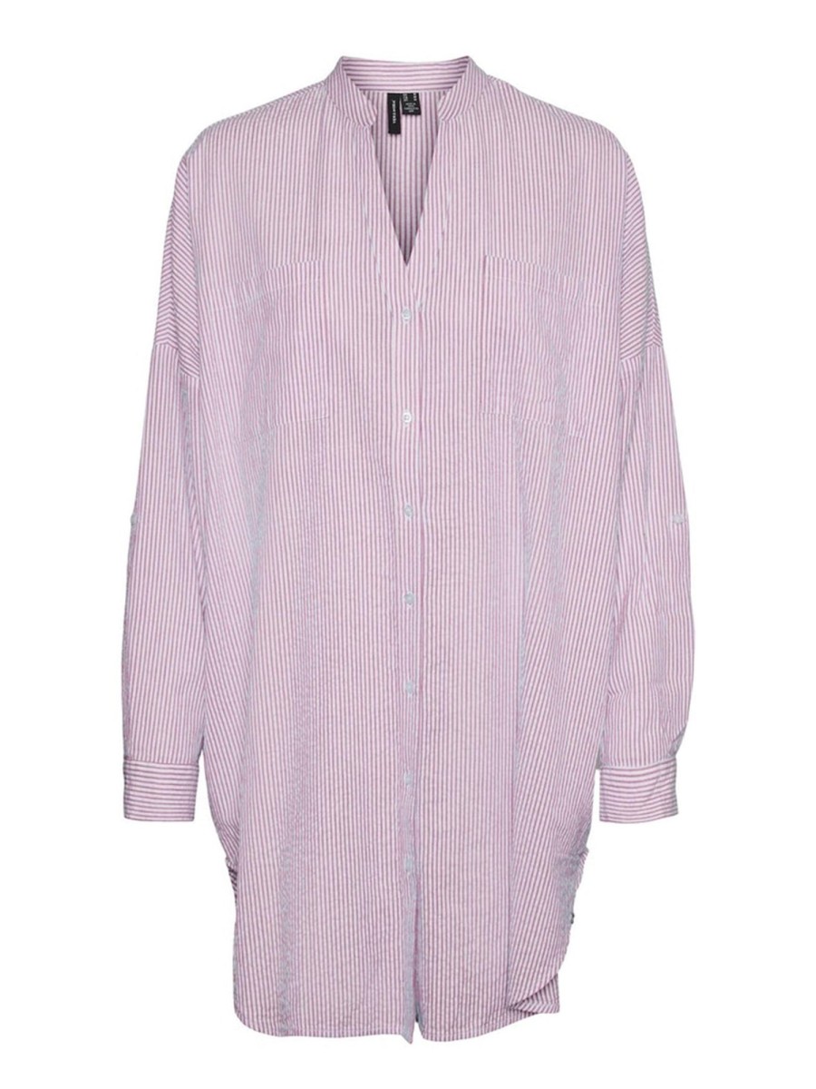 Dame Vero Moda Skjorter & Bluser | Isabell Fold Up Tunika - Prism Pink