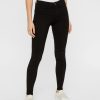 Dame PIECES Jeans | Pieces Jeans - Sort (Mid Waist)