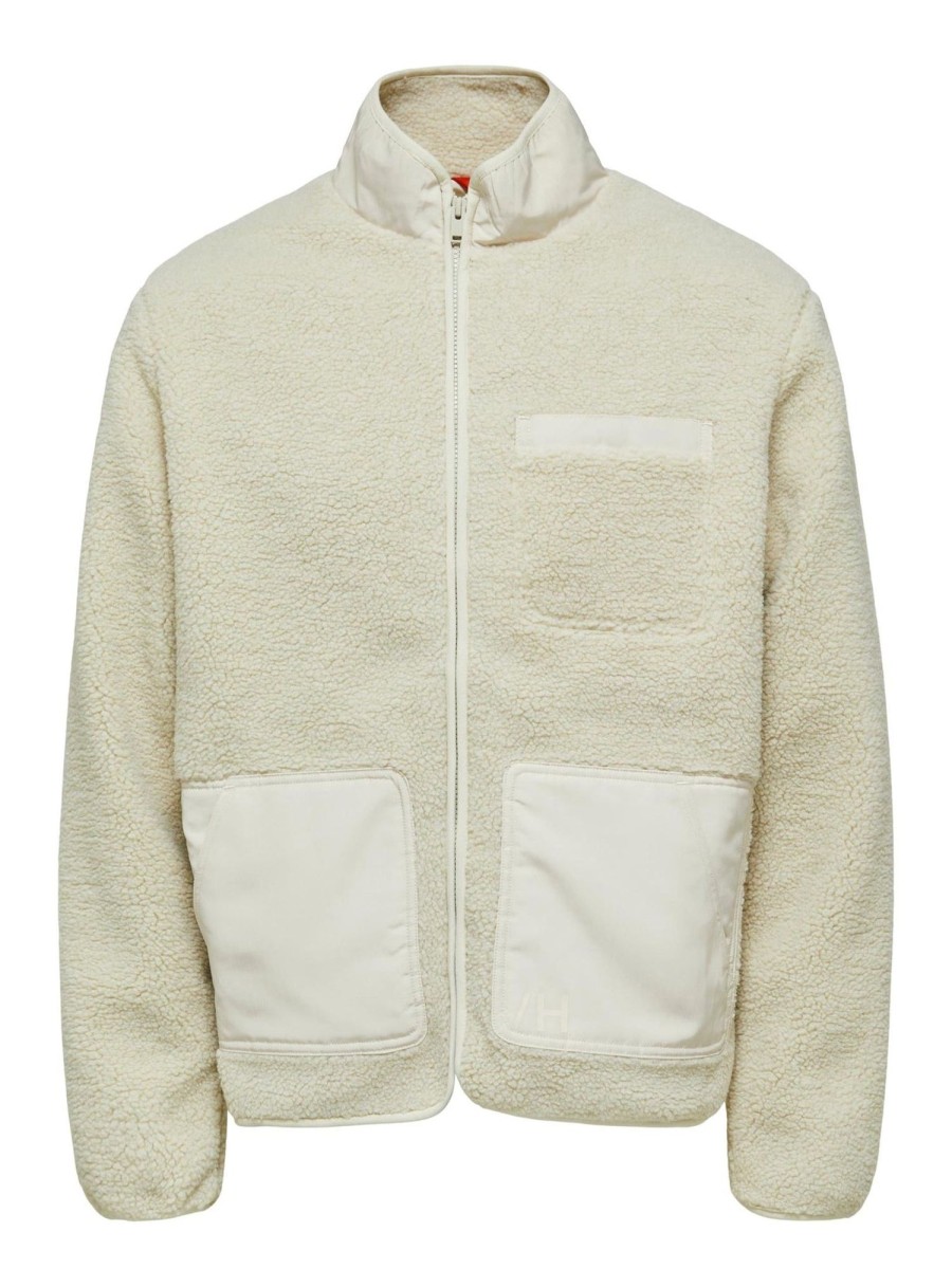 Herre Selected Homme Jakker & Frakker | Sterling Fleece Jacket - Oatmeal