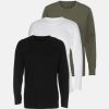 Herre TeeShoppen T-Shirts | Basic Langaermet T-Shirt - Pakketilbud (3 Stk.)