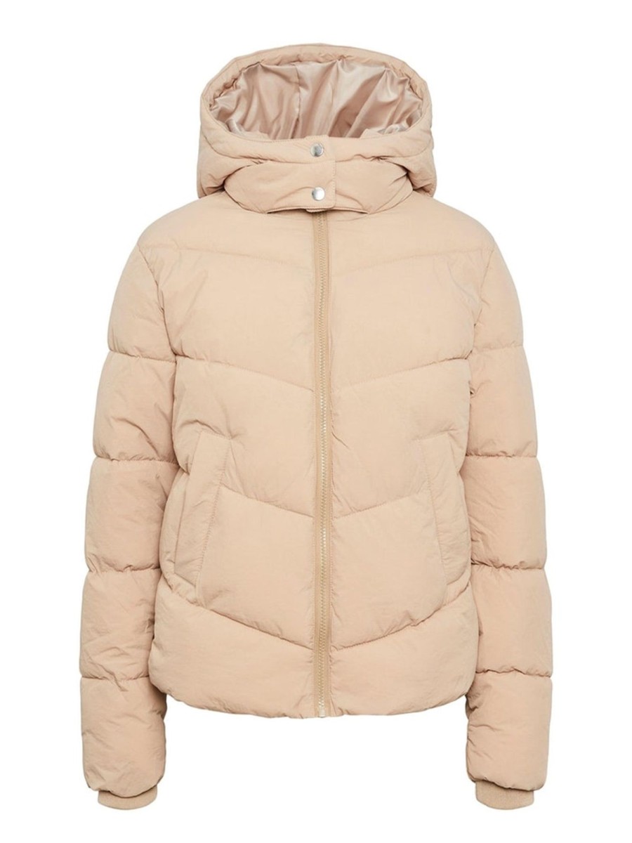 Dame PIECES Jakker & Frakker | Jamilla Kort Puffer Jakke - Silver Mink