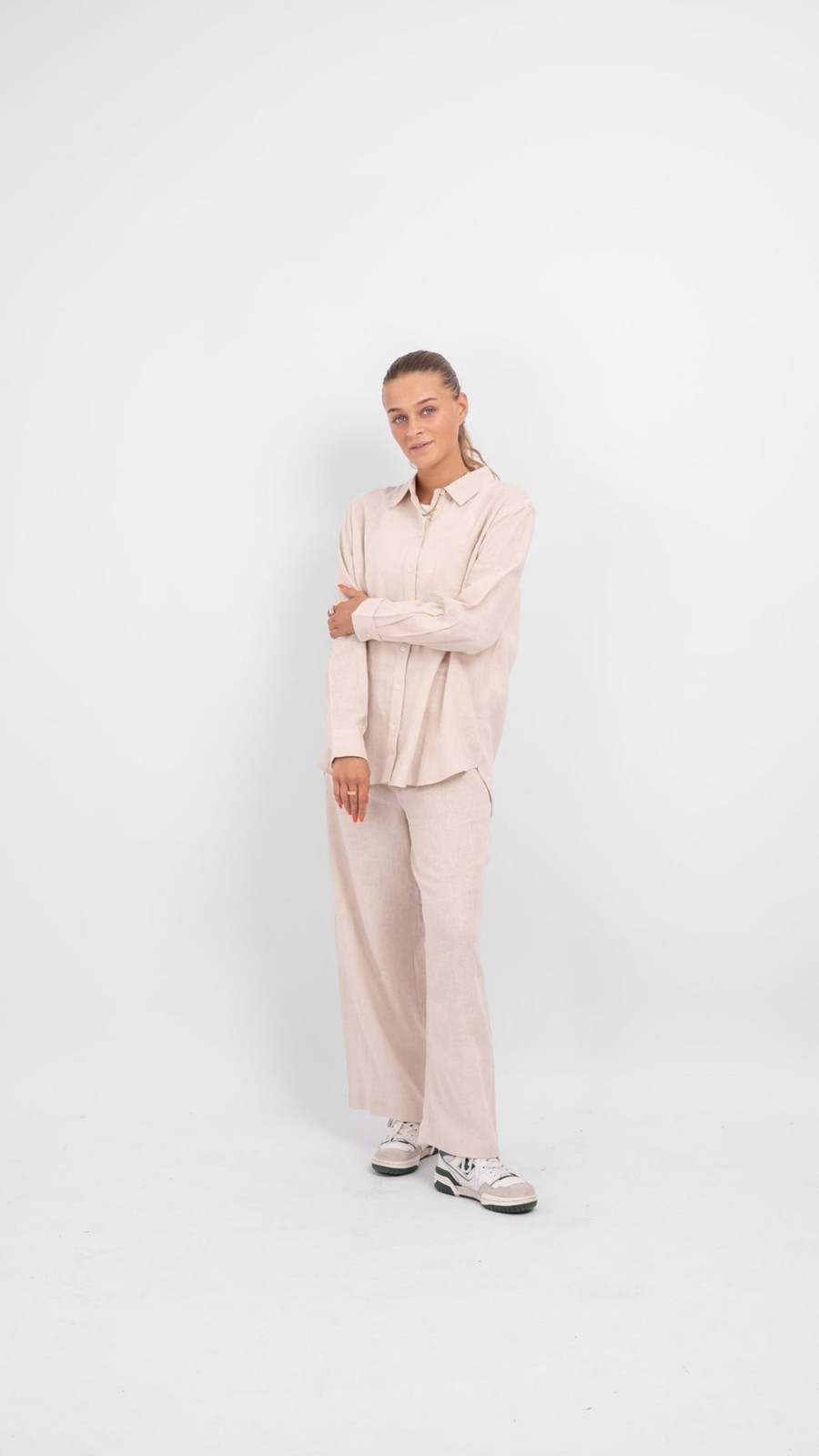 Dame ONLY Bukser | Tokyo Linen Pants - Moonbeam