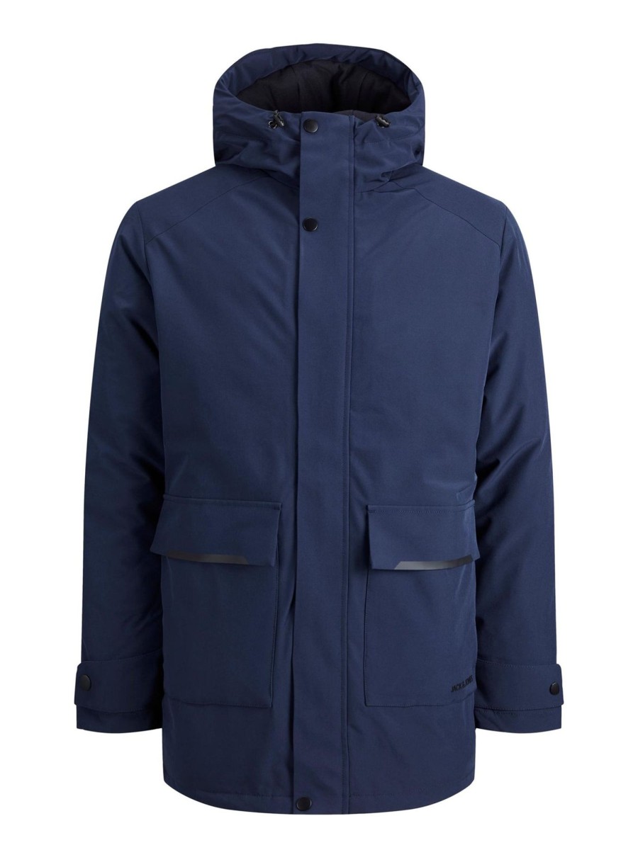 Herre Jack u0026 Jones Jakker & Frakker | Tiko Parka Jakke - Navy Blazer