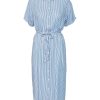 Dame Vero Moda Kjoler | Bumpy Stribet Maxi Kjole - Skydiver