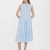 Dame Vero Moda Kjoler | Sody Calf Highneck Kjole - Blue Bell