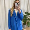 Dame ONLY Blazere | Violet Blazer - Strong Blue