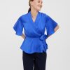 Dame Vero Moda Skjorter & Bluser | Amalia Wrap Top - Dazzling Blue