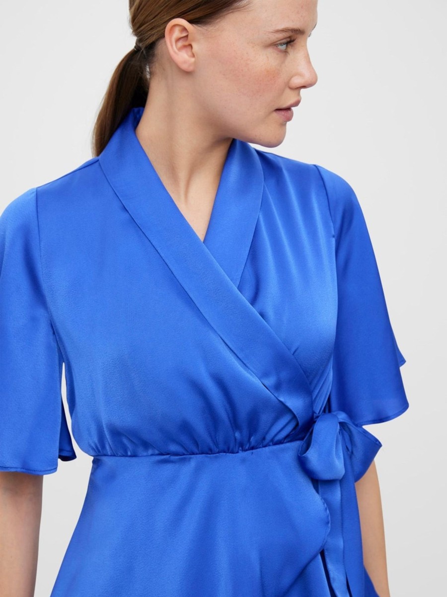 Dame Vero Moda Skjorter & Bluser | Amalia Wrap Top - Dazzling Blue