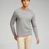 Herre TeeShoppen Strik | Basic Knit Crewneck - Gra Meleret