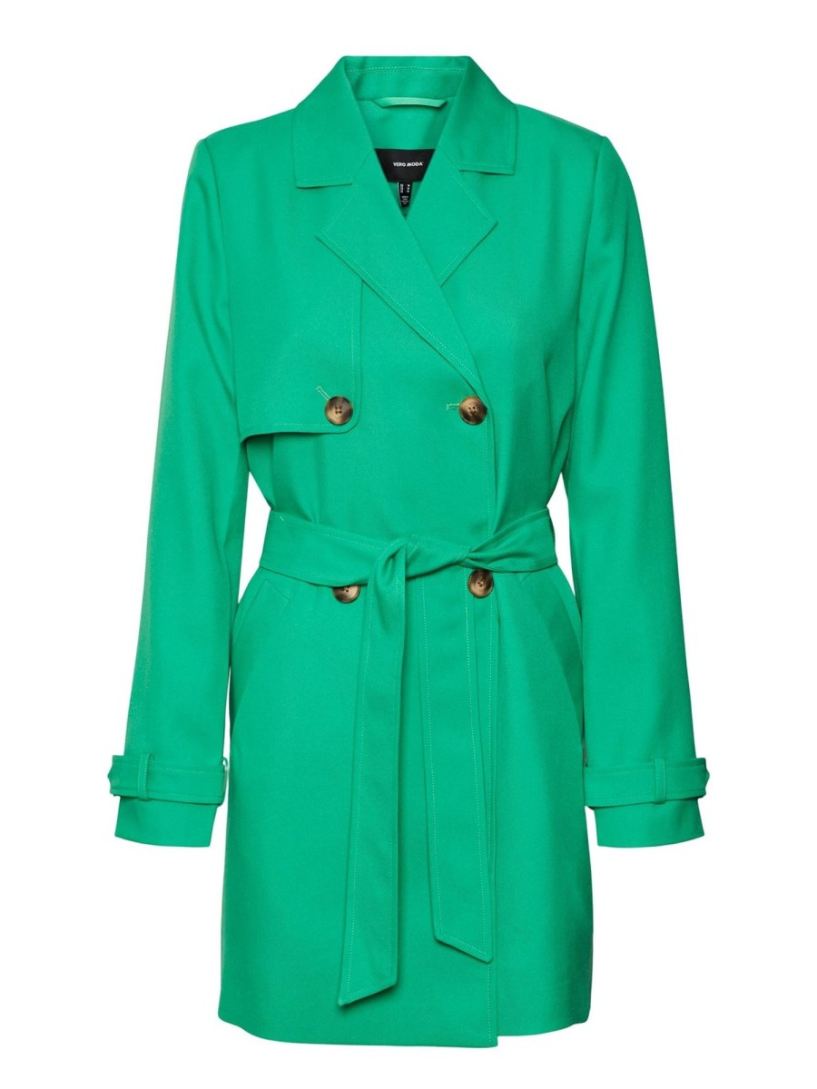 Dame Vero Moda Jakker & Frakker | Celeste Trench Coat - Bright Green