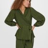 Dame Vero Moda Skjorter & Bluser | Carrie Langaermet Bluse - Rifle Green