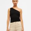 Dame Object T-Shirts & Toppe | Luca One Shoulder Top - Sort