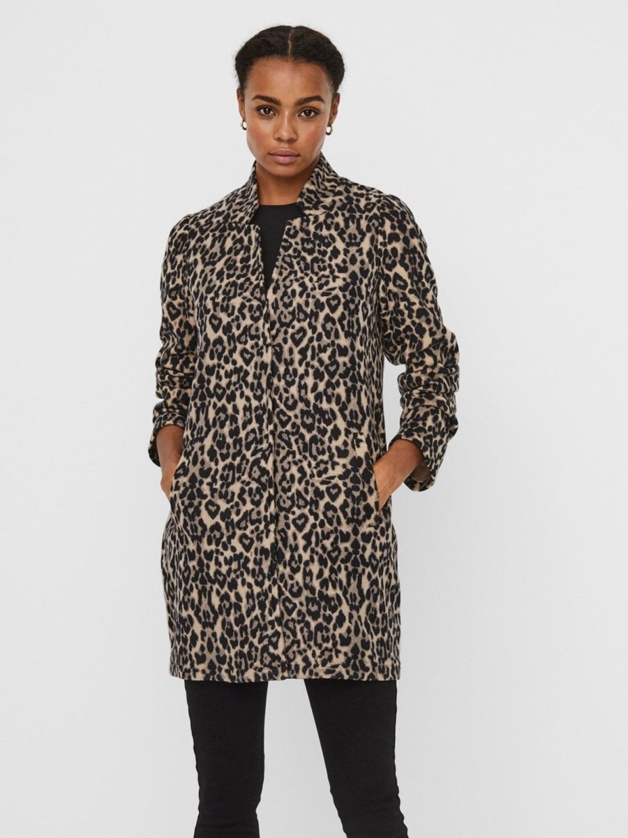 Dame Vero Moda Jakker & Frakker | Brushed Katrine Coat - Sepia Tint