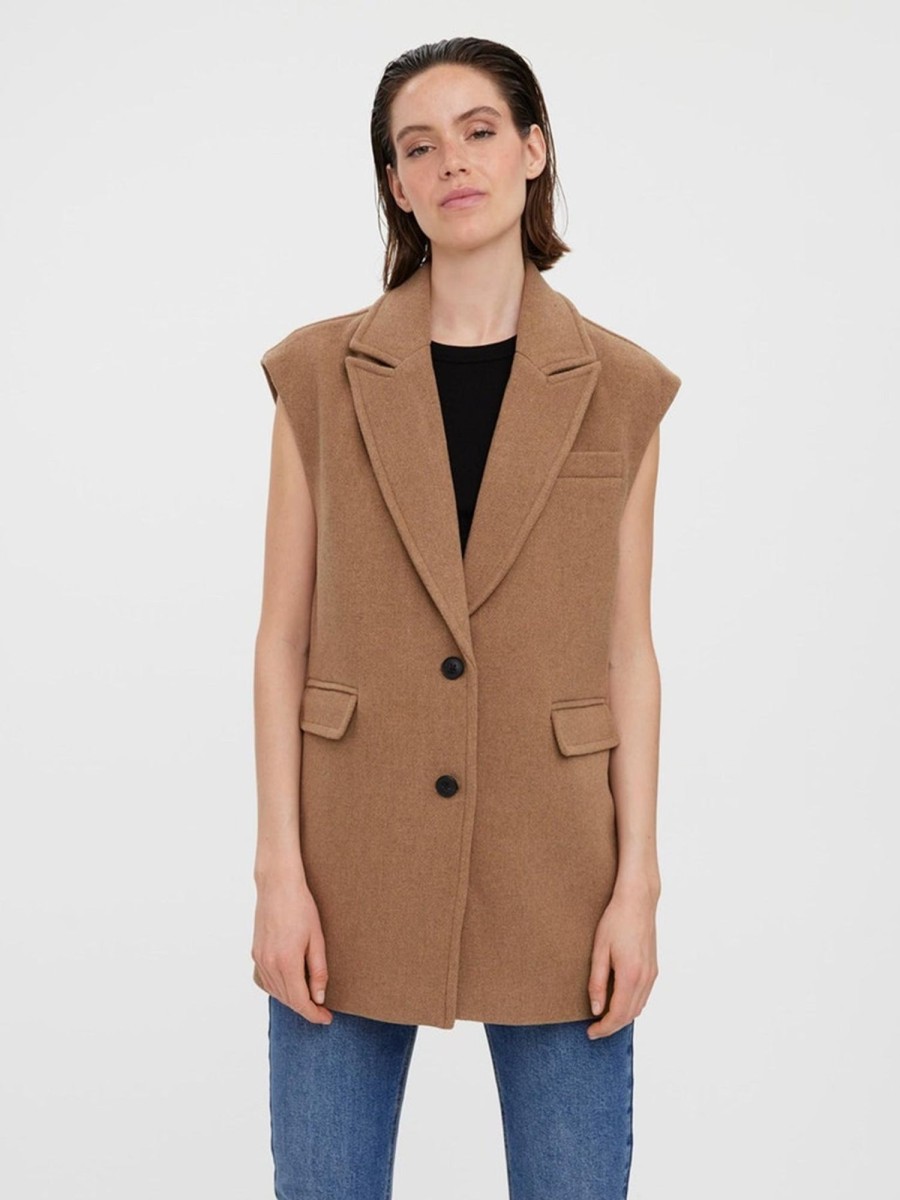 Dame Vero Moda Strik | Edna Waistcoat - Tigers Eye