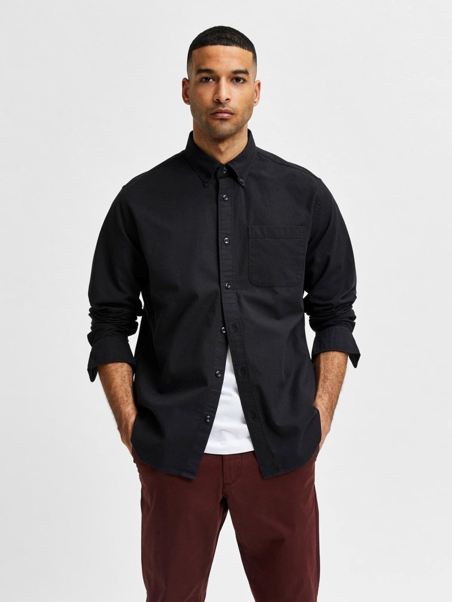 Herre Selected Homme Skjorter | Rick Flex Skjorte - Sort