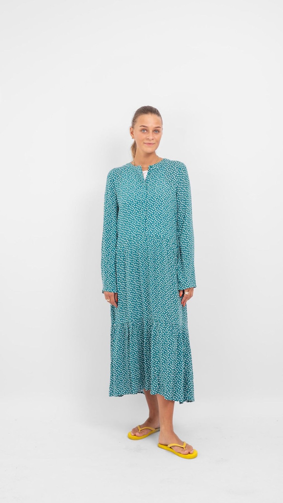 Dame Amis de Copenhague Kjoler | Anna Langaermet Kjole - Teal Green