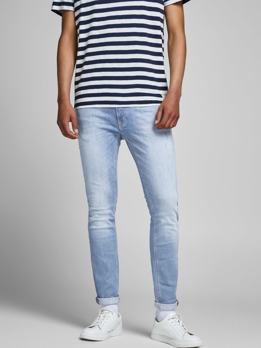 Herre Jack u0026 Jones Jeans | Liam Skinny Fit - Light Blue Denim