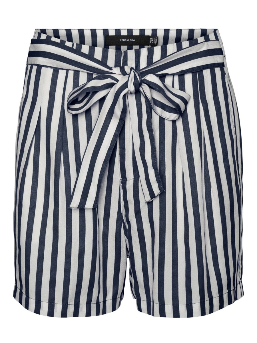 Dame Vero Moda Shorts | Mia Lose Summer Shorts - Navy Stribet