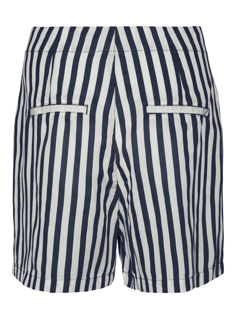 Dame Vero Moda Shorts | Mia Lose Summer Shorts - Navy Stribet