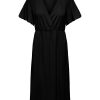 Dame ONLY Kjoler | Mette Wrap Maxi Kjole - Sort