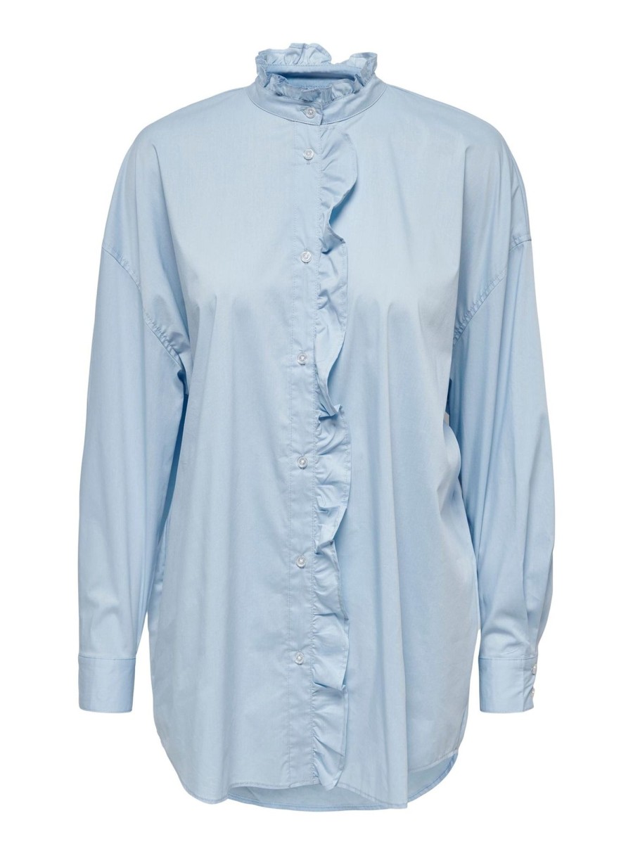 Dame ONLY Skjorter & Bluser | Sofia Frill Bluse - Airy Blue