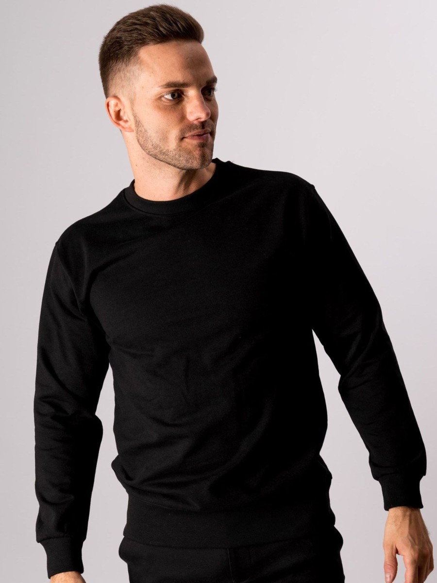 Herre TeeShoppen Trojer | Basic Crewneck - Sort