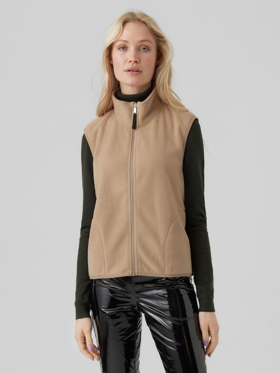 Dame Vero Moda Veste | Ilsa Waist Coat Vest - Silver Mink