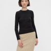 Dame PIECES Strik | Crista Knit Top - Sort