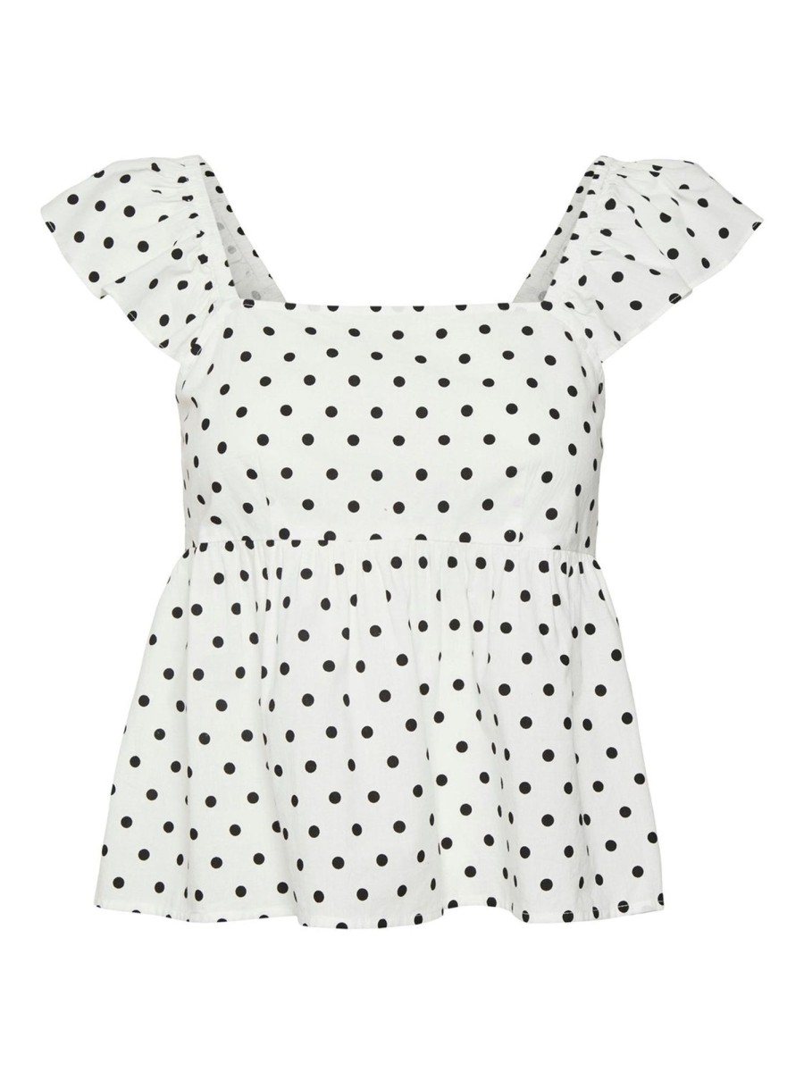 Dame Vero Moda T-Shirts & Toppe | Sophie Peplum Top - Bright White