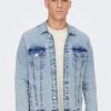 Herre Only u0026 Sons Jakker & Frakker | Coin Jakke - Light Blue Denim