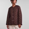 Dame PIECES Jakker & Frakker | Fawn Short Quilted Jacket - Chicory Coffee