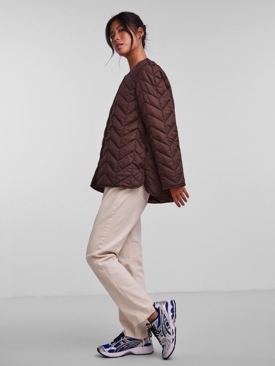 Dame PIECES Jakker & Frakker | Fawn Short Quilted Jacket - Chicory Coffee